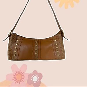 Cognac Nine West Baguette Shoulder Bag